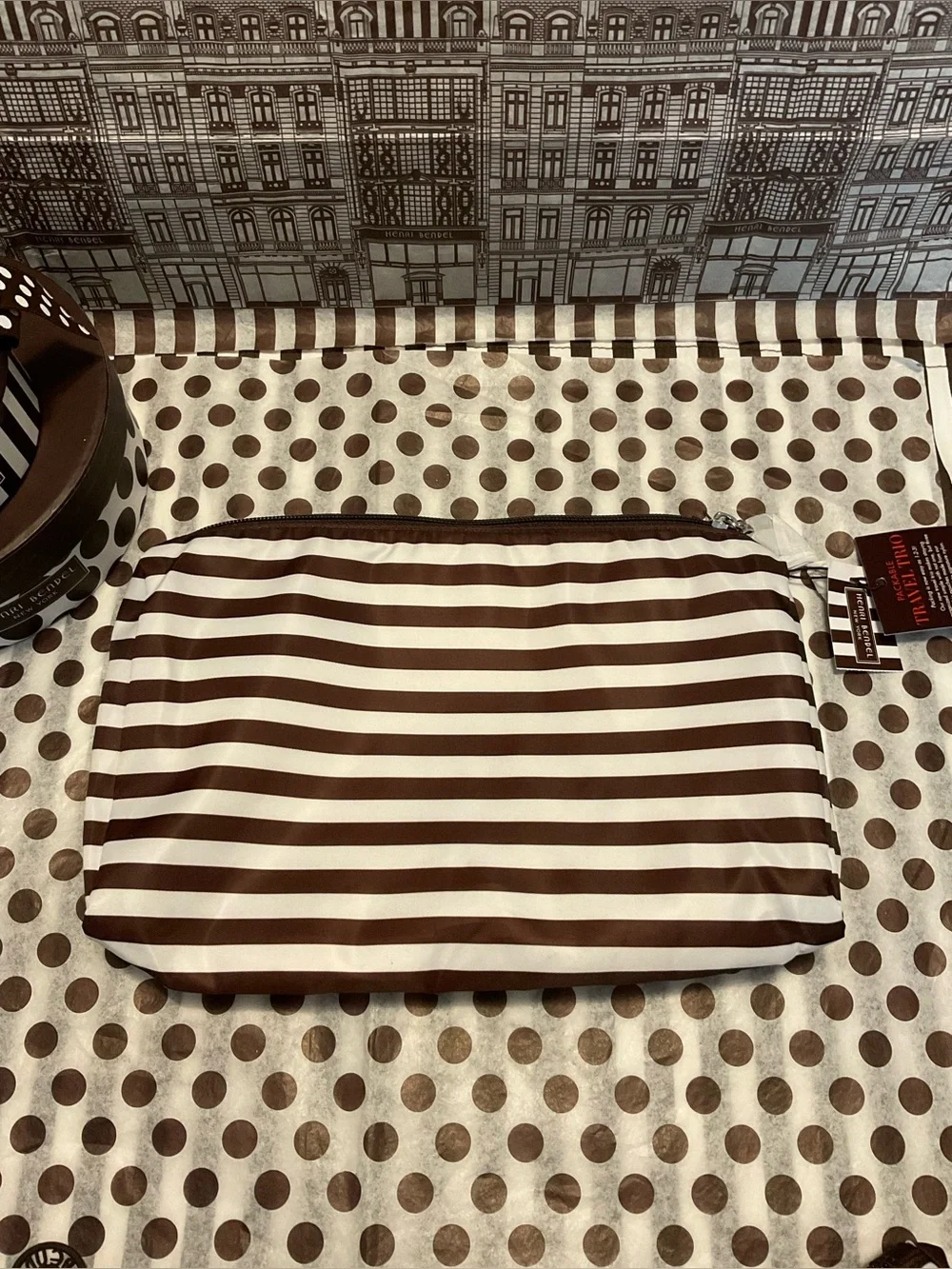 Henri Bendel Packable Travel Trio - Set of 3 Centennial Stripe Nylon Bags